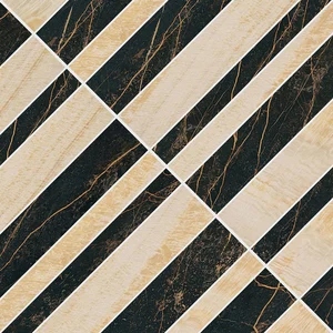 Мозаика Versace Marble Mosaico Optical Nero-Oro 240520 58,5x58,5 лаппатированная