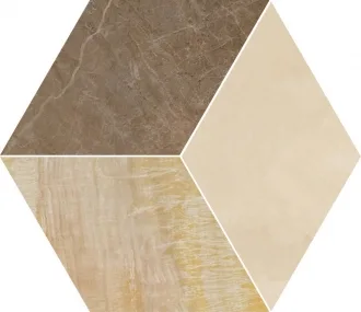 Marble Mosaico T3 L Marrone-Oro-Beige 240461
