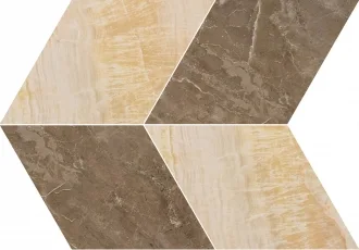Marble Mosaico T4 L Marrone-Oro 240475