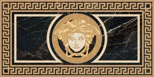 Панно Versace Marble Rosone Nero S Lauren 240433 58,5x117,2 полированное