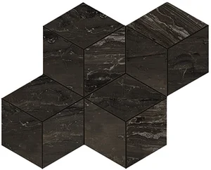 Мозаика Atlas Concorde Italy Marvel Edge Absolute Brown Mos. Esagono Lap. AEPL 30x35 лаппатированная