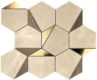 Мозаика Atlas Concorde Italy Marvel Edge Gold Hex Sable-Brown 9EHS 25,1x29 глянцевая