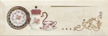 Плитка Monopole Petra Decor Pranzo Gold B 10x30 глянцевая