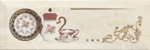 Плитка Monopole Petra Decor Pranzo Gold B 10x30 глянцевая