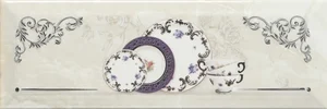 Плитка Monopole Petra Decor Pranzo Silver A 10x30 глянцевая