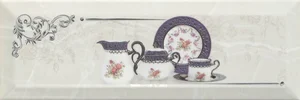 Плитка Monopole Petra Decor Pranzo Silver C 10x30 глянцевая