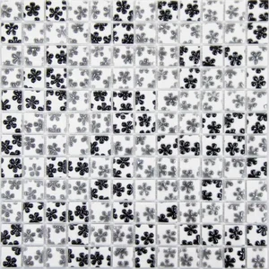 Мозаика Mosavit Dreams Flor Gris-Negro 31,6x31,6 глянцевая