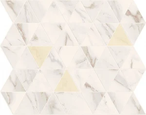 Декоративный элемент Marca Corona Motif Calacatta Triangle Gold Tessere Rombi 25x29 матовый