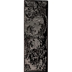Плитка Mutina PUCM05 Chamotte Mono Nero 7,2x21,3 рельефная