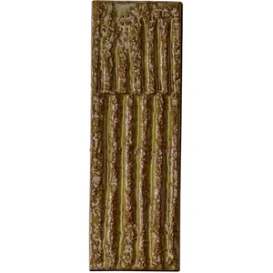 Плитка Mutina PUCQ04 Chamotte Quadra Ocre 7,2x21,3 рельефная