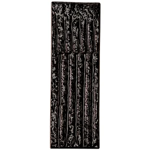 Плитка Mutina PUCQ05 Chamotte Quadra Nero 7,2x21,3 рельефная