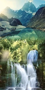 Панно Муза-Керамика Waterfall mountains P3D259 30x60 глянцевое