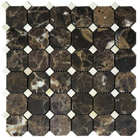 Мозаика Natural Mosaic Octagon (4,8х4,8+1,5x1,5) 7M022+7M030-BP 30,5x30,5 полированная
