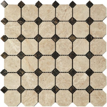 Мозаика Natural Mosaic Octagon (4,8х4,8+1,5x1,5) 7M036+7M022-BP 30,5x30,5 полированная