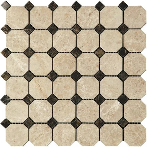 Мозаика Natural Mosaic Octagon (4,8х4,8+1,5x1,5) 7M036+7M022-BP 30,5x30,5 полированная