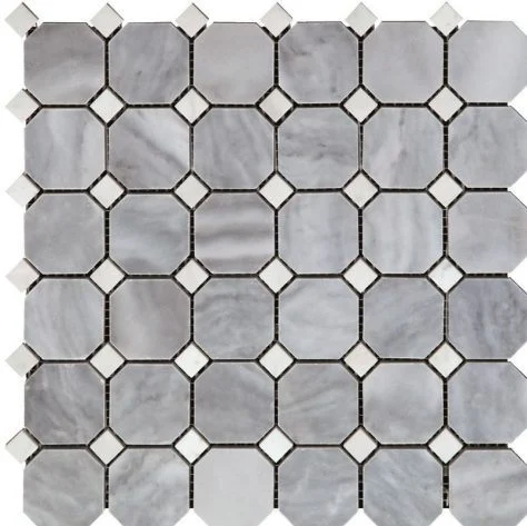 Мозаика Natural Mosaic Octagon (4,8х4,8+1,5x1,5) M033+M001-BP 30,5x30,5 полированная