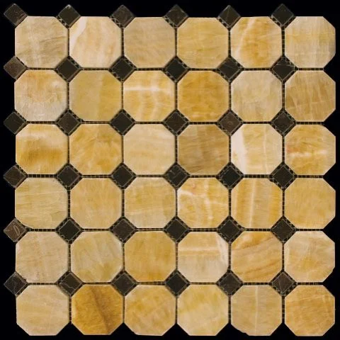 Мозаика Natural Mosaic Octagon (4,8х4,8+1,5x1,5) M073+M076-BP 30,5x30,5 полированная