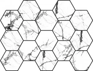 Мозаика Pamesa Cr Lux Iceberg White Malla Hex 22,5x32,5 полированная