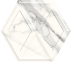 Плитка Paradyz Morning Bianco Heksagon Struktura 17,1x19,8 глянцевая