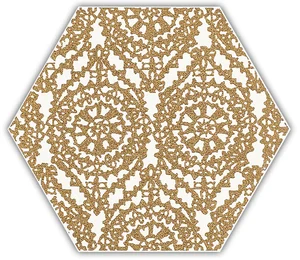 Декоративный элемент Paradyz Shiny Lines Gold Heksagon Inserto A 17,1x19,8 матовый