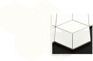 Мозаика Paradyz Uniwersalna Mozaika Prasowana Bianco Romb Hexagon 20,4x23,8 матовая