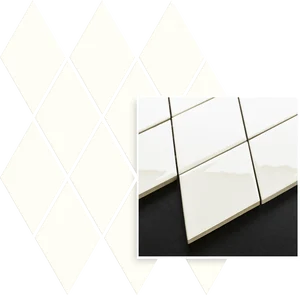Мозаика Paradyz Uniwersalna Mozaika Prasowana Bianco Romb Pillow 20,6x23,7 матовая