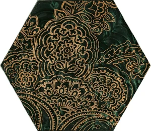 Декоративный элемент Paradyz Urban Colours Green Inserto Szklane Heksagon B 17,1x19,8 глянцевый