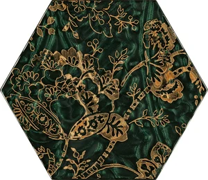 Декоративный элемент Paradyz Urban Colours Green Inserto Szklane Heksagon C 17,1x19,8 глянцевый