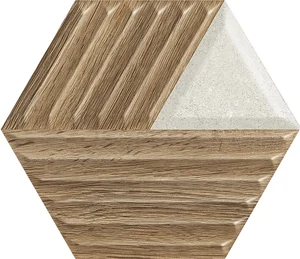 Плитка Paradyz Woodskin Mix Heksagon Struktura C Sciana 17,1x19,8 структурированная