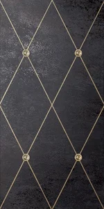 Декоративный элемент Petracers Ad Maiora Rhombus Fregio Oro Nero 50x100 матовый