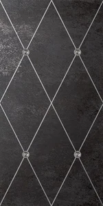 Декоративный элемент Petracers Ad Maiora Rhombus Fregio Platino Nero 50x100 матовый