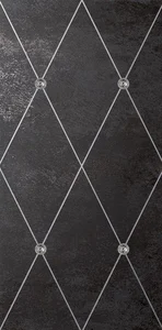 Декоративный элемент Petracers Ad Maiora Rhombus Fregio Swarovsky Platino Nero 50x100 матовый