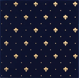 Плитка Petracers Grand Elegance Gold Giglio Oro Su Blu 20x20 глянцевая