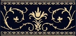 Бордюр Petracers Grand Elegance Gold Narciso A Su Blu Royal 10x20 глянцевый