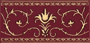 Бордюр Petracers Grand Elegance Gold Narciso A Su Bordeaux 10x20 глянцевый