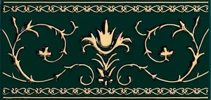 Бордюр Petracers Grand Elegance Gold Narciso A Su Verde Bosco 10x20 глянцевый