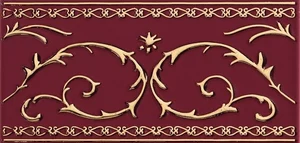 Бордюр Petracers Grand Elegance Gold Narciso B Su Bordeaux 10x20 глянцевый