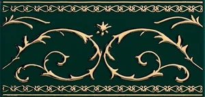 Бордюр Petracers Grand Elegance Gold Narciso B Su Verde Bosco 10x20 глянцевый