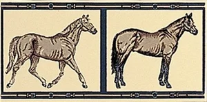 Бордюр Petracers Grand Elegance Horses Su Crema 10x20 глянцевый