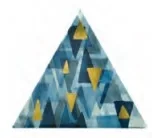 Triangolo Impressioni Oro su Azzurro