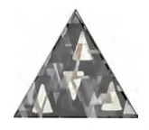 Декоративный элемент Petracers Triangolo Impressioni Platino su Nero 17x17 глянцевый