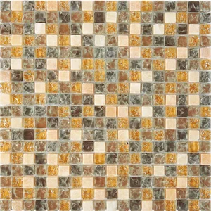 Мозаика Pixel Mosaic PIX704 Оникс и стекло (15x15 мм) 30x30 глянцевая