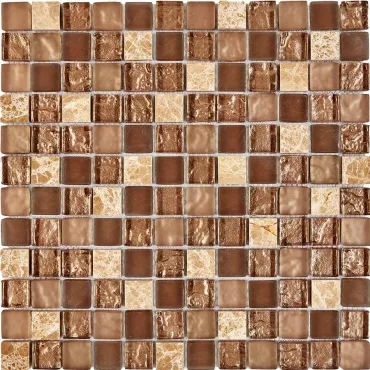 Мозаика Pixel Mosaic PIX722 Мрамор и стекло (23x23 мм) 30x30 глянцевая