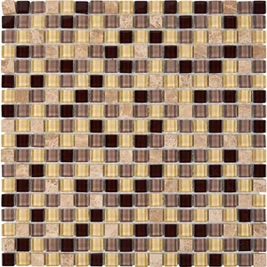 Мозаика Pixel Mosaic PIX724 Мрамор и стекло (15x15 мм) 30x30 глянцевая