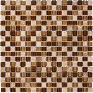 Мозаика Pixel Mosaic PIX737 Мрамор и стекло (15x15 мм) 30x30 глянцевая
