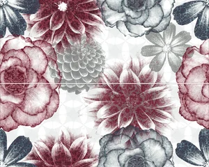 Панно Europa Ceramica Prada Felicia Decor A/B 40x50 глянцевое