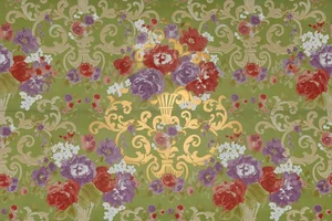 Панно Petracers Primavera Fioritura Oro Su Verde 65x97,7 глянцевое
