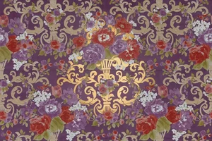 Панно Petracers Primavera Fioritura Oro Su Viola 65x97,7 глянцевое