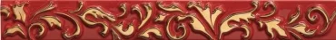 Бордюр Petracers Primavera Listello Ricciolo Rosso 4x32,5 глянцевый