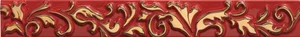 Бордюр Petracers Primavera Listello Ricciolo Rosso 4x32,5 глянцевый
